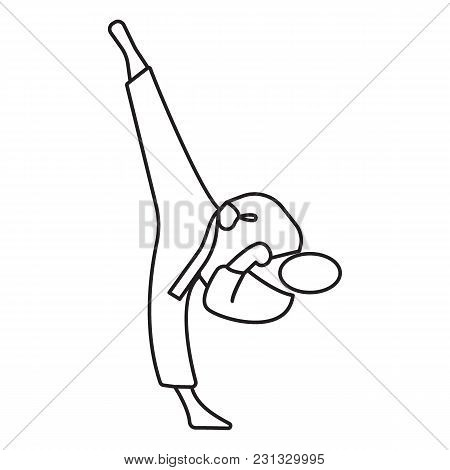 Taekwondo Icon. Outline Taekwondo Vector Icon For Web Design Isolated On White Background