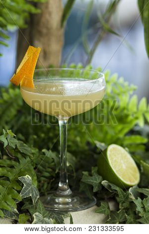 Sour, Yellow, Bright Cocktail On The Beach