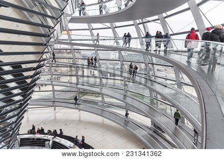 People Visit Reichstag Dome