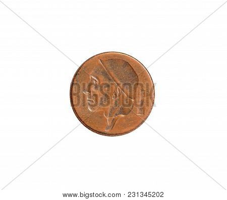 Obverse Of 50 Centimes Coin Made By Belgium In 1953