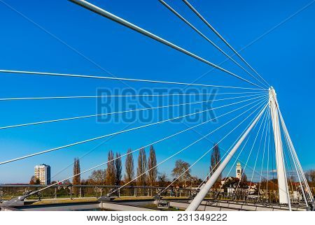 Passerelle Pedestrian Bridge Over The Rhine Between Kehl (germany) And Strasbourg (france)