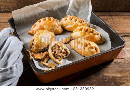 Hot Pasties From Butter Enriched Puff Pastry Filled With Minced