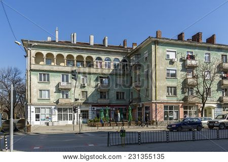 Dimitrovgrad, Bulgaria - March 15, 2014: Typical Street And Building In Town Of Dimitrovgrad, Haskov