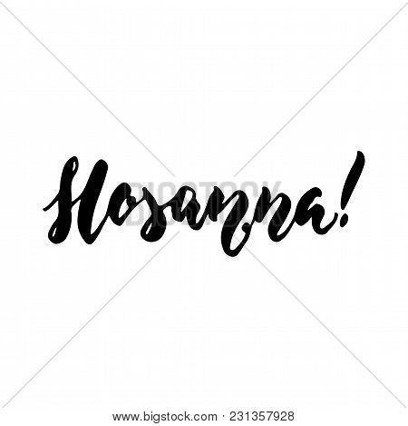 Hosanna - Easter Hand Drawn Lettering Calligraphy Phrase Isolated On The White Background. Fun Brush