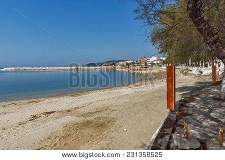 Coastline Of Town Of Limenaria, Thassos Island, East Macedonia And Thrace, Greece