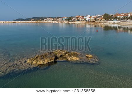 Coastline Of Town Of Limenaria, Thassos Island, East Macedonia And Thrace, Greece