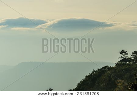 Sunrise View Of Landscape At Tropical Mountain Range Phu Rua National Park Loei Thailand