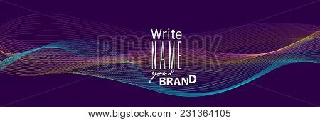 Horizontal Neon Blend Business Banner. Vector Line Illustration Poster. Geometric Cover Template. Ul