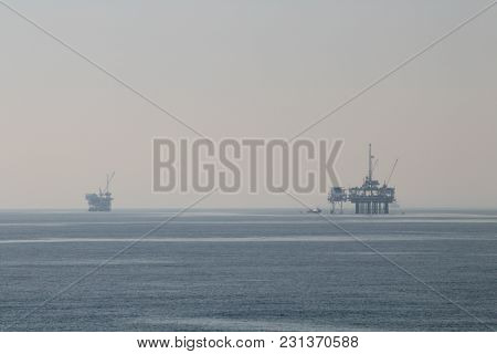 Oil Off Shore Platform Ocean Ship Station