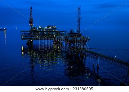 Off Shore Oil Terminal Loading Crude Oil Tankers