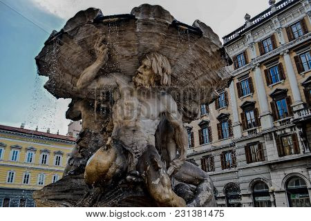 Fontana Dei Tritoni In Piazza Vittorio Veneto In Trieste, Italy/ Travel Destinations