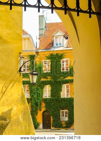 Warsaw Postcard. Old Street In The Old Town Or Stare Miasto. Warsaw, Poland.