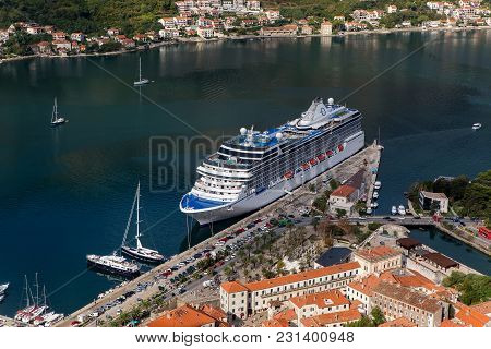 Kotor, Montenegro - September 26: Large Ship With Tourists Sailing On The Boat In The European Day O