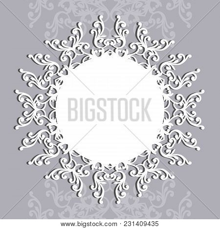 Collection Of Round Lacy Napkin For Your Text Or Photo. Elegant Design . Vector Illustration . It Ca