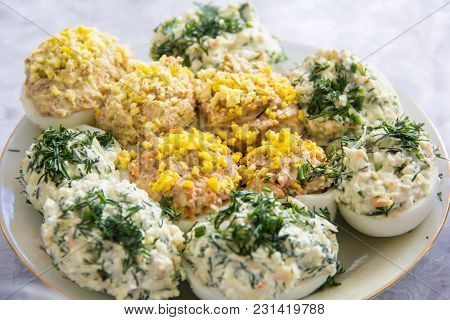Homemade Stuffed Eggs, Perfect Easter Party Snack.