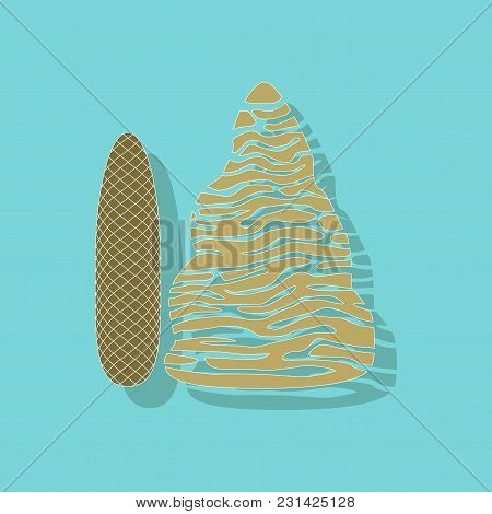 Paper Sticker On Stylish Background Of Plant Picea