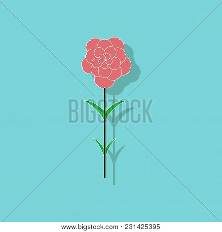 Paper Sticker On Stylish Background Of Plant Dianthus