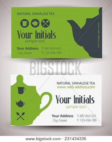 Set Of Tea Cards. Vector Illustration For Business