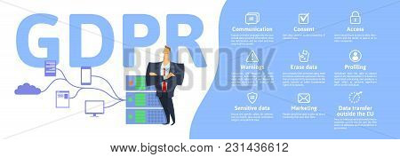 Gdpr Concept Illustration. General Data Protection Regulation. The Protection Of Personal Data. Serv