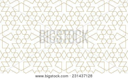 Seamless Pattern In Authentic Arabian Style. Unexpanded Strokes. Vector Illustration