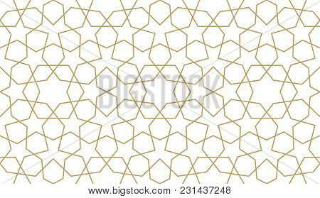 Seamless Pattern In Authentic Arabian Style. Unexpanded Strokes. Vector Illustration