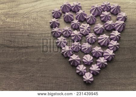 On The Table Of The Bise Is A Heart Of Purple