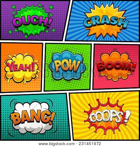 Comic Speech Bubbles Background Divided By Lines
Vector