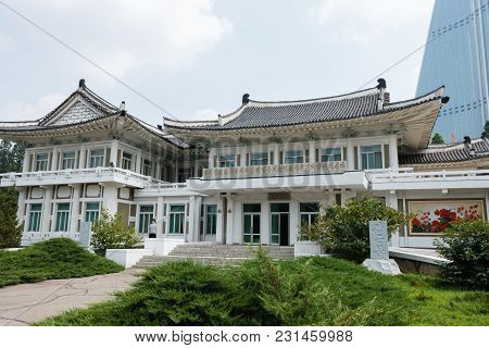Pyongyang, North Korea - July 29, 2014: Pyongyang Embroidery Institute