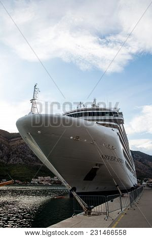 Kotor, Montenegro - September 24: Large Ship With Tourists Sailing On The Boat In The European Day O