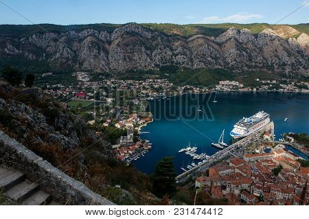 Kotor, Montenegro - September 26: Large Ship With Tourists Sailing On The Boat In The European Day O