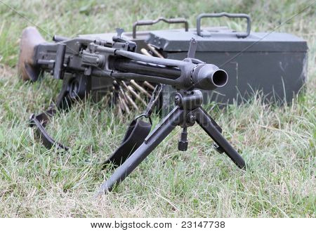 Alte deutsche Maschinengewehr. Schuss mit shallow DOF.