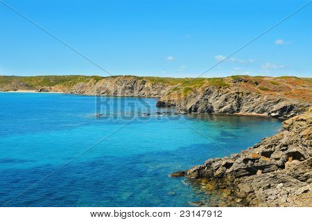 Nézd Favaritx partján, Menorca, Baleár-szigetek, Spanyolország