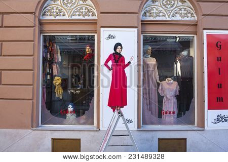 Sarajevo, Bosnia-erzegovina - February, 16: Muslim Clothes Shop In Bascarsija On February 15, 2018