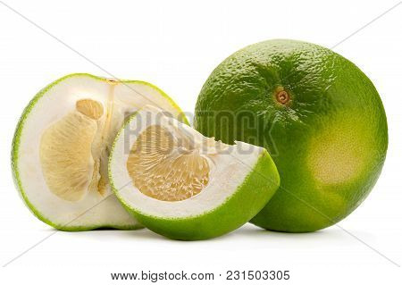 Pomelit Hybrid Pomelo And Greapefruit Isolated On White Background