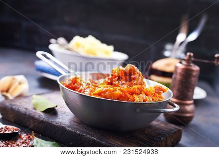 Fried Cabbage And Mashed Potato
