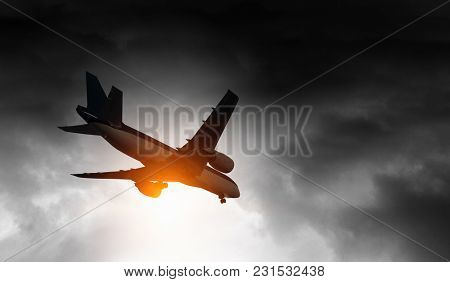 Airplane accident. Mixed media