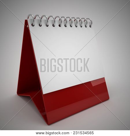 Blank Red Calender And Empty Background Easy To Use