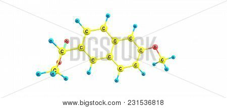 Naproxen Structure Isolated On White Background