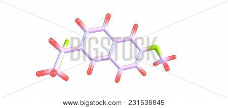 Naproxen Structure Isolated On White Background