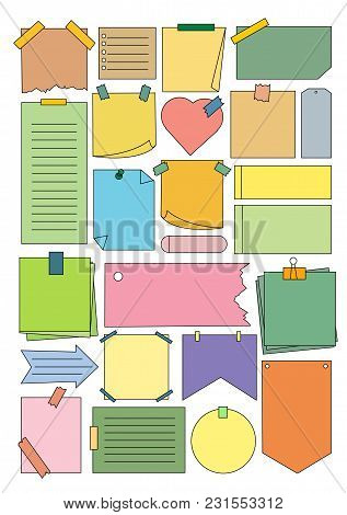 Hand Drow Office Stickers Color Note List