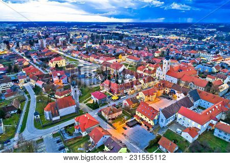 Town Of Krizevci Aerial Panoramic View, Prigorje Region Of Croatia