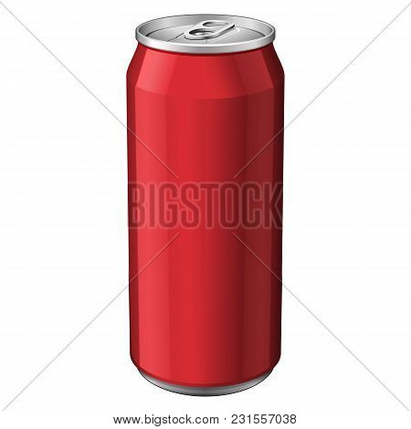 Red Metal Aluminum Beverage Drink Can 330ml. Ready For Your Design. Product Packing Vector Eps10