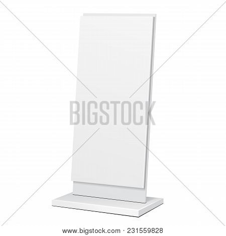 Outdoor Advertising Stand Banner Shield Display, Advertising. Illustration Isolated On White Backgro