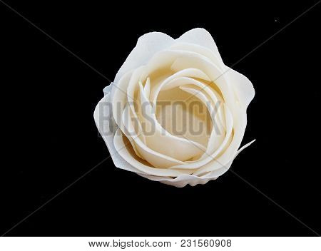 Handmade Soap On Black Background. Beautiful Gift.