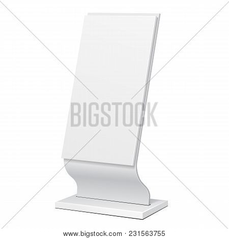 Outdoor Advertising Stand Banner Shield Display, Advertising. Illustration Isolated On White Backgro