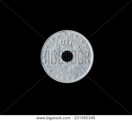 Obverse Of 10 Lepta Coin Made By Greece In 1954