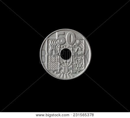 Reverse Of 10 Centimos Coin Made By Spain In 1963