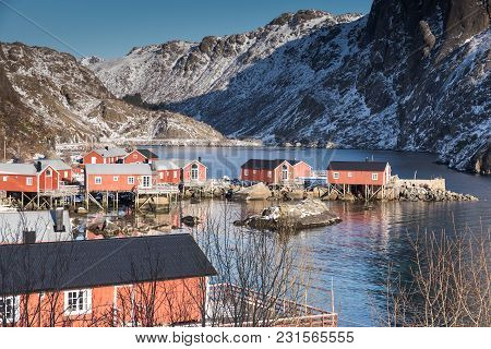 Lofoten Islands, Norway Fishing Town Historic On The Water