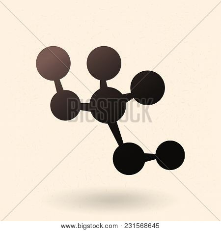 Vector Black Silhouette Molecula Structure Icon