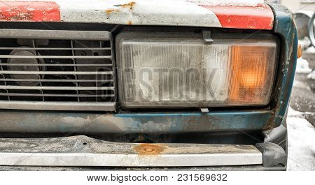 An Old Rusty Soviet Car.
